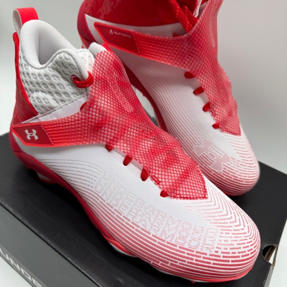 Under Armour UA Highlight Hammer MC Football Cleats White Red Mens 11 - Picture 2 of 7